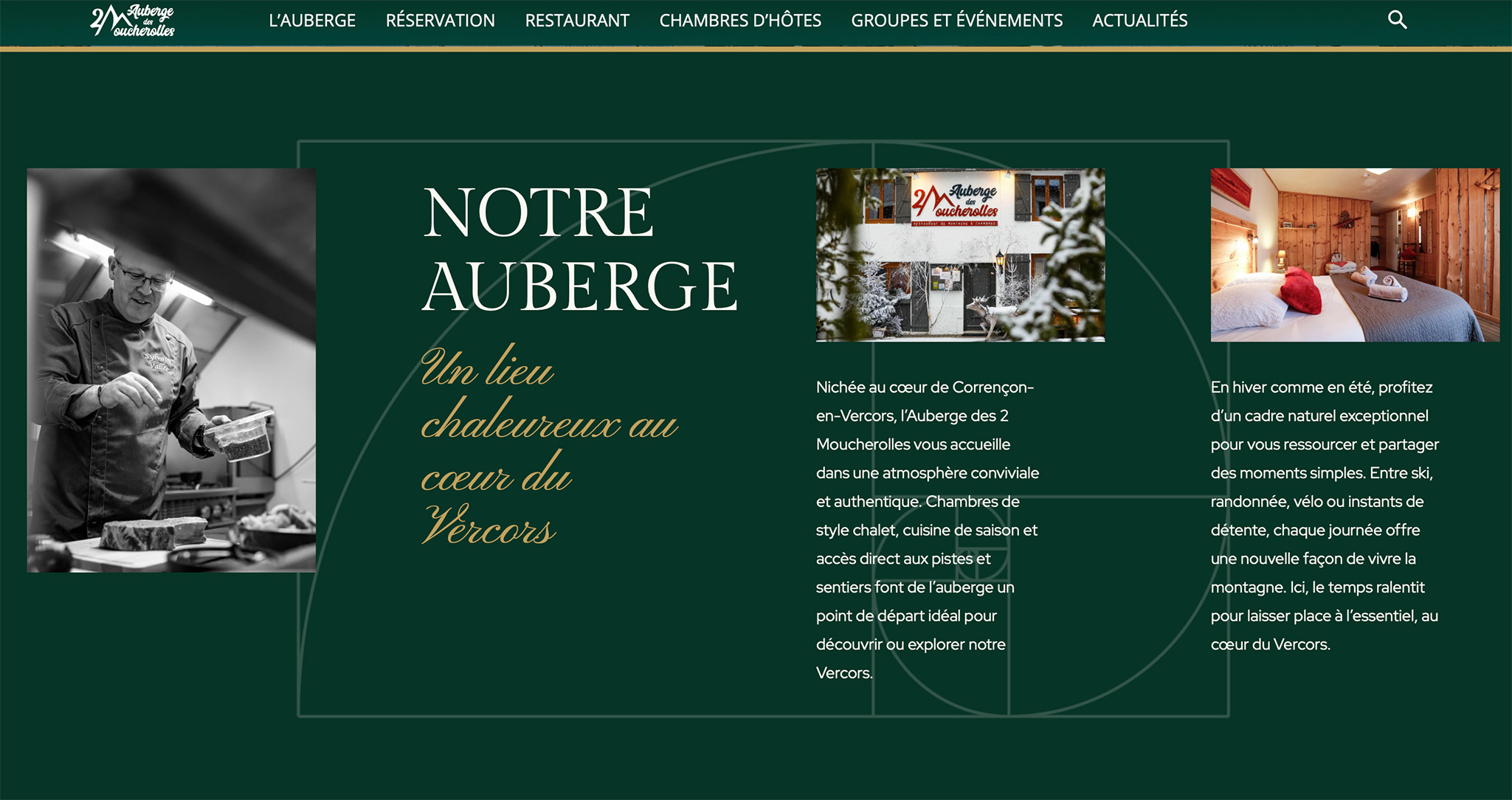 Refonte site web hôtel-restaurant : Auberge des 2 Moucherolles